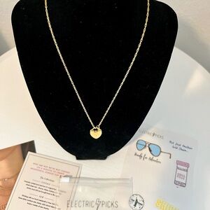 NWT Electric Picks Samantha Heart Necklace in 14K Yellow Gold Filled Chain